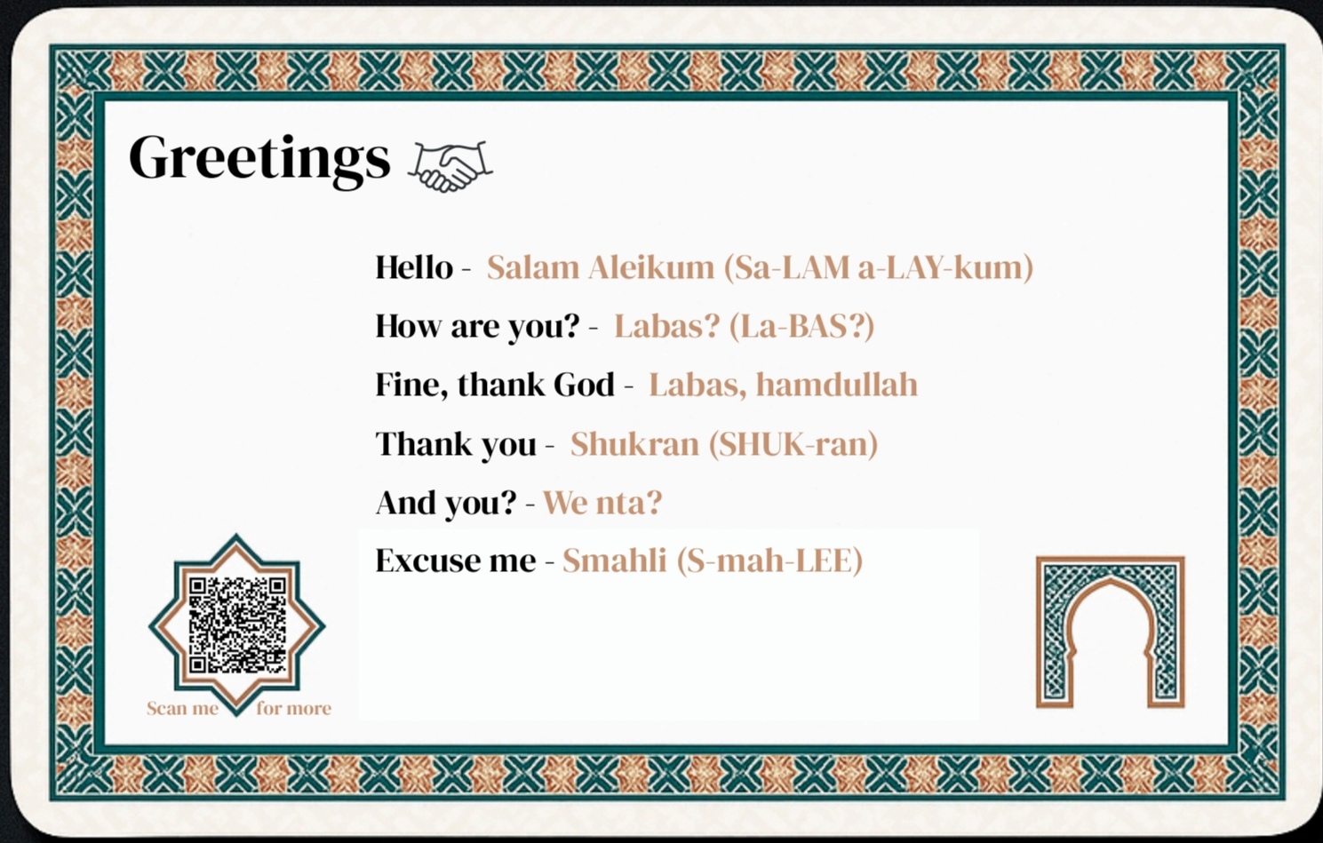 Greetings Darija card